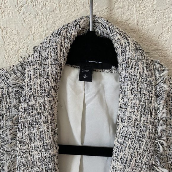 Express Metallic Gray Button Front Boucle Blazer Size S - Picture 2 of 2